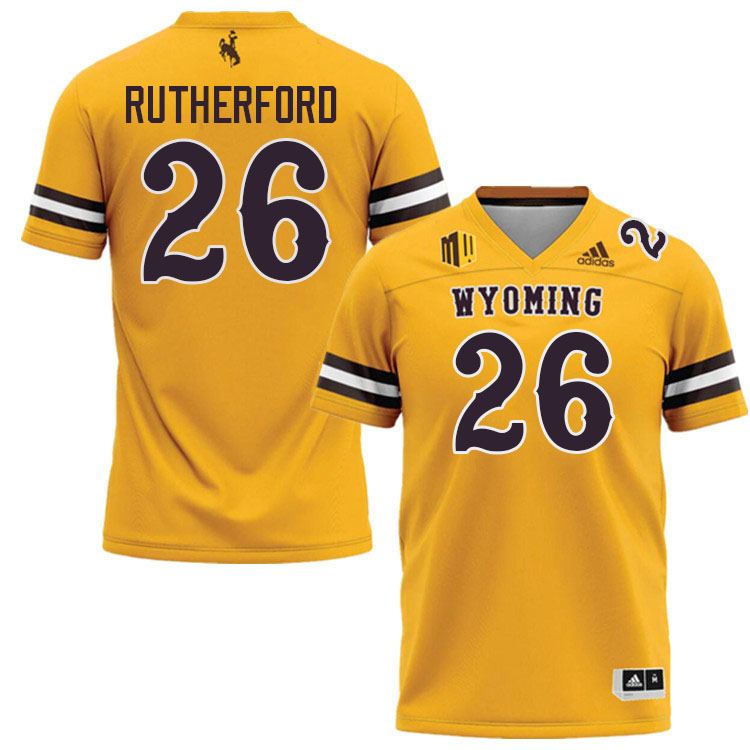 Wyoming Cowboys #26 Gary Rutherford College Football Jerseys Stitched-Gold